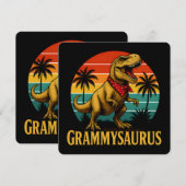 Grammysaurus T Rex Dinosaur Grammy Mütter Tag Einladung (Vorne/Hinten)