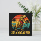 Grammysaurus T Rex Dinosaur Grammy Mütter Tag Einladung (Stehend Vorderseite)