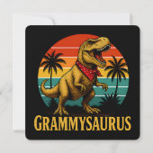 Grammysaurus T Rex Dinosaur Grammy Mütter Tag Einladung (Rückseite)