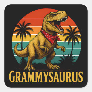 Grammysaurus T Rex Dinosaur Grammy Muttertag Quadratischer Aufkleber