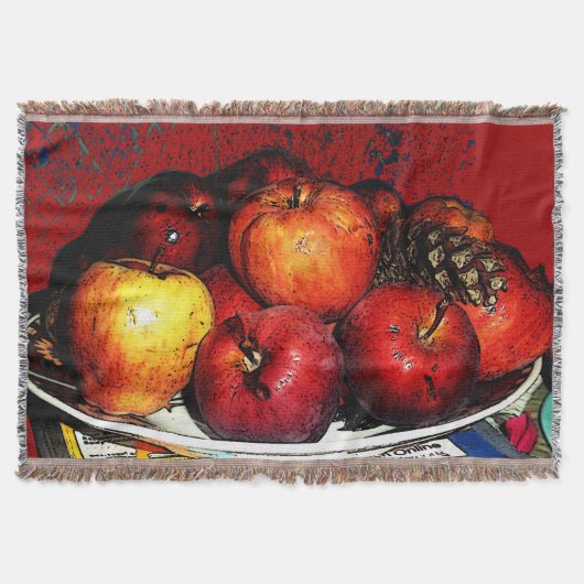 Gramnals Haufen roter Äpfel - schwarze Kleider Decke (Vorderseite)