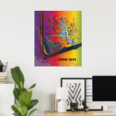 Gramophon auf dem Retro-Druckposter Poster (Heimbüro)