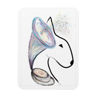 Gramophon Bull Terrier Musik Originale Kunst Magnet