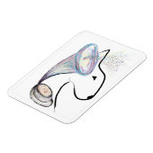 Gramophon Bull Terrier Musik Originale Kunst Magnet (Linke Seite)