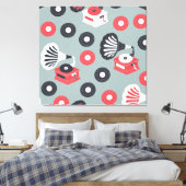 Gramophon Hand Gezeichnet Seamless Art Leinwanddruck (Insitu (Schlafzimmer))