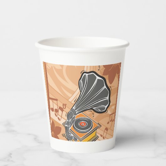 Gramophon Pappbecher (Vorderseite)