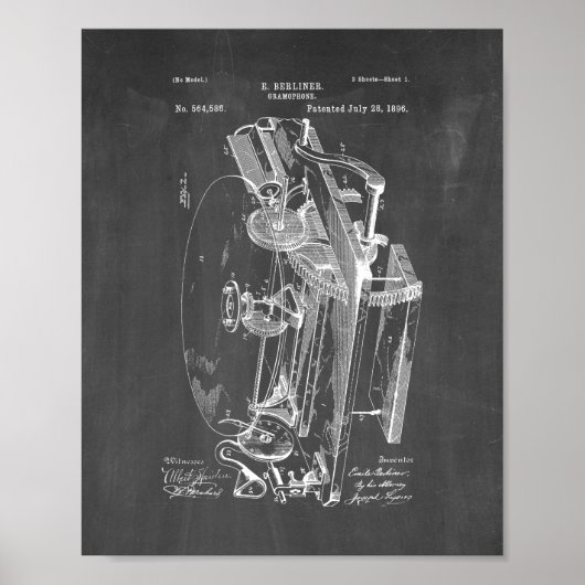 Gramophon Patent - Zwischenplatine Poster (Vorne)