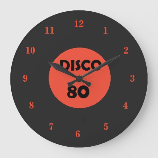 Gramophon Record Clock - Retro Disco Party Große Wanduhr (Vorderseite)