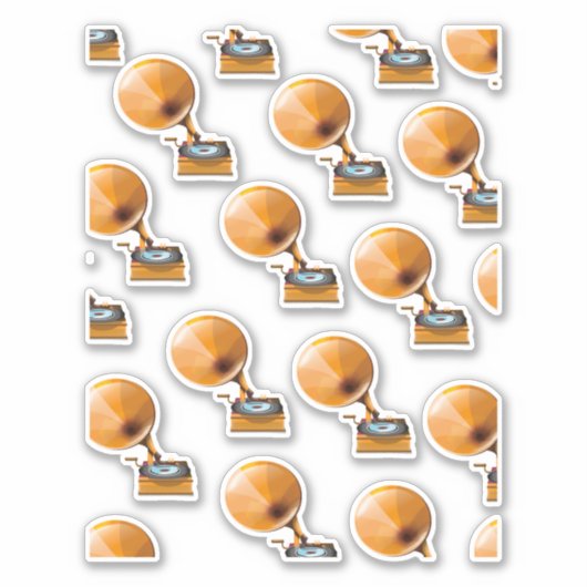 Gramophon Record Pattern. Aufkleber (Vorderseite)