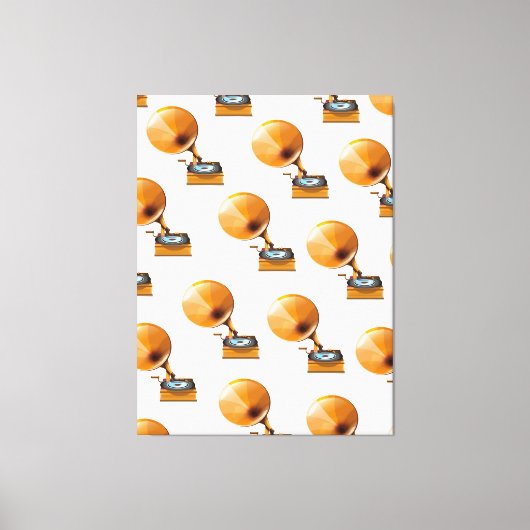 Gramophon Record Pattern. Leinwanddruck (Vorderseite)