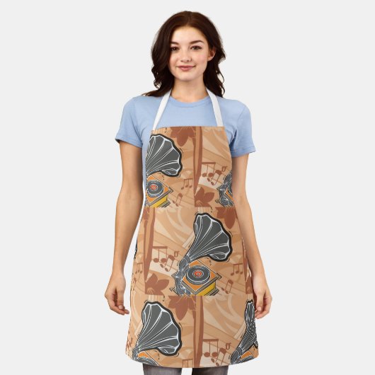 Gramophon Schürze (Getragen)