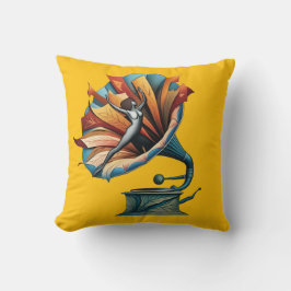 Gramophon tanzt durch die Melodie Kissen