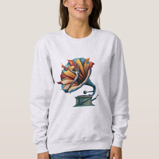 Gramophon tanzt durch die Melodie Sweatshirt (Vorderseite)