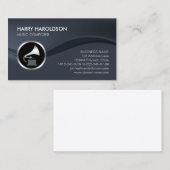 Gramophone Icon Music Composer Business Card Visitenkarte (Vorne/Hinten)