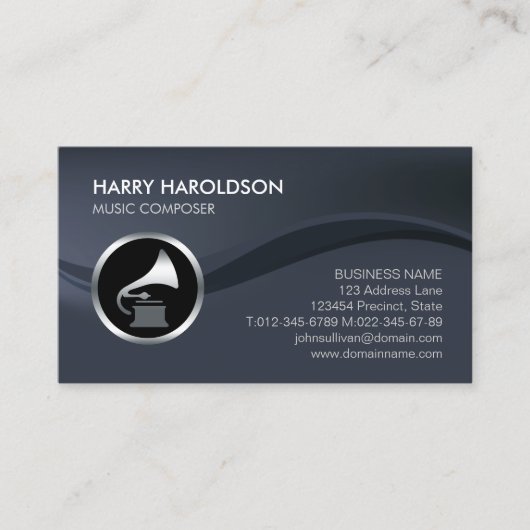 Gramophone Icon Music Composer Business Card Visitenkarte (Vorderseite)