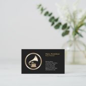 Gramophone Icon Music Producer Business Card Visitenkarte (Stehend Vorderseite)