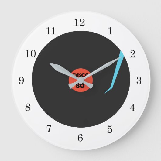 Gramophone Record Clock - Disco 80' Dance Große Wanduhr (Vorderseite)