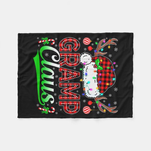 Gramp Claus Christmas Lights Matching Family Xmas  Fleecedecke (Vorderseite (Horizontal))