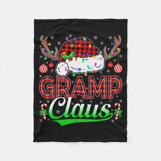 Gramp Claus Christmas Lights Matching Family Xmas  Fleecedecke (Vorderseite)