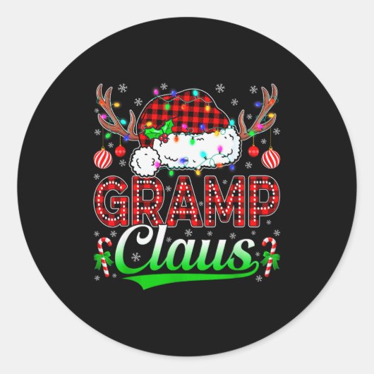 Gramp Claus Christmas Lights Matching Family Xmas  Runder Aufkleber (Vorderseite)