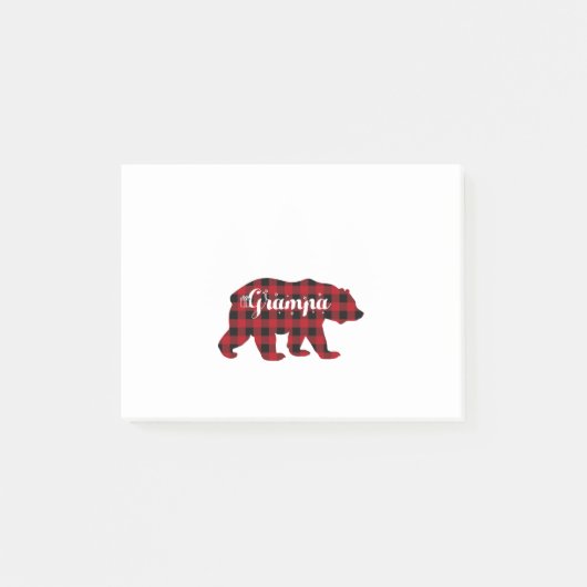 Grampa Bear Buffalo Red Plaid Matching Family Post-it Klebezettel (Vorderseite)