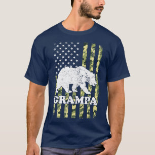 Grampa Bear Camping Wandern Camouflage USA T-Shirt