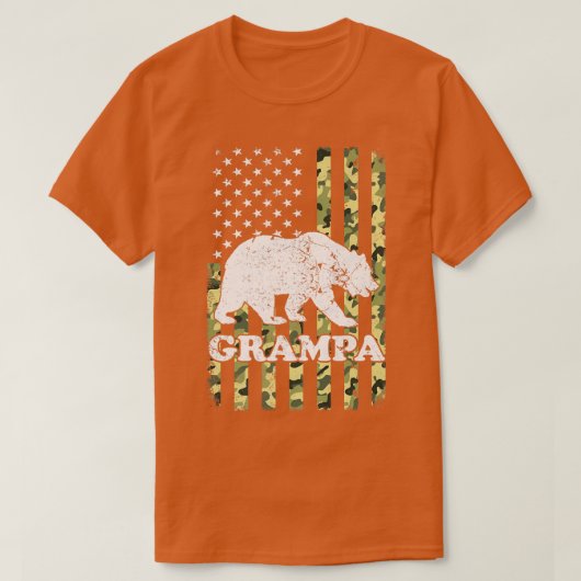 Grampa Bear Camping Wandern Camouflage USA T-Shirt (Design vorne)