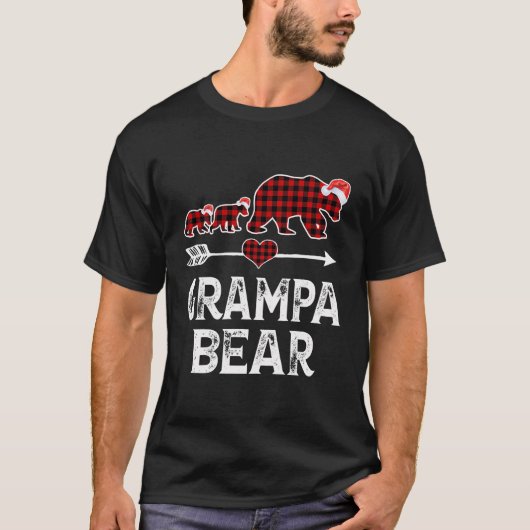Grampa Bear Christmas Pajama Red Kariert Buffalo F T-Shirt (Vorderseite)