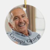 Grampa einfaches, stylisches Keepake-Foto Keramik Ornament (Vorne)