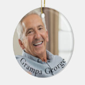 Grampa einfaches, stylisches Keepake-Foto Keramik Ornament (Links)
