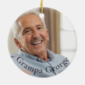 Grampa einfaches, stylisches Keepake-Foto Keramik Ornament (Hinten)