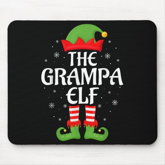 Grampa Elf Xmas Familie Matching Elf Squad Christm Mousepad (Vorne)