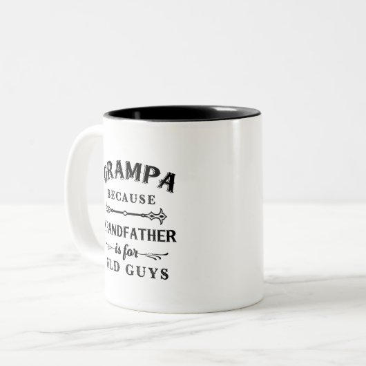 Grampa | Großvater von Funny ist für alte Typ Zweifarbige Tasse (Vorderseite Links)