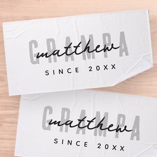 Grampa Moderne Elegante Einfache Vater's Day Badehandtuch