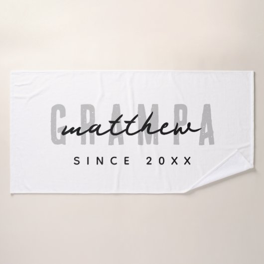 Grampa Moderne Elegante Einfache Vater's Day Badehandtuch (Badehandtuch)