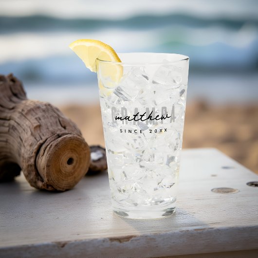 Grampa Moderne Elegante Einfache Vater's Day Glas