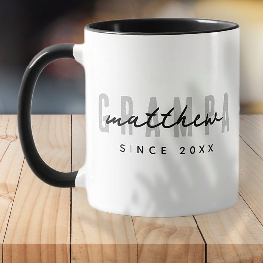 Grampa Moderne Elegante Einfache Vater's Day Tasse