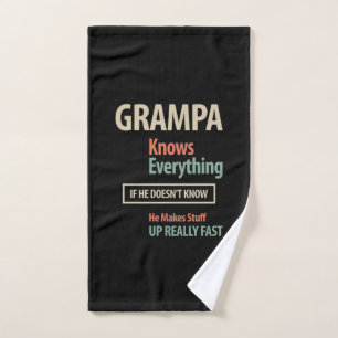 Grampa weiß alles Großvatergeschenk Handtuch