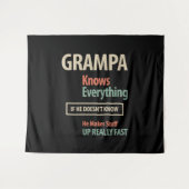 Grampa weiß alles | Großvatergeschenk Wandteppich (Vorderseite (Horizontal))