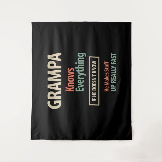 Grampa weiß alles | Großvatergeschenk Wandteppich (Vorderseite)