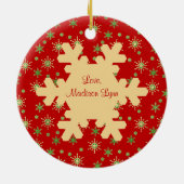 Grampas erstes Weihnachtsschneeflockendekor Keramikornament (Hinten)