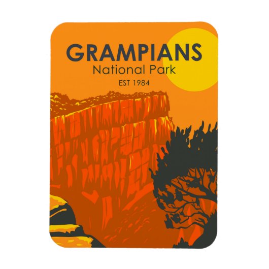 Grampians Nationalpark Australien Vintag Magnet (Vertikal)