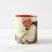 Gramps auf Schaukelpferd Zweifarbige Tasse (Mittel)