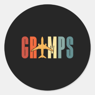 Gramps Grimps Aviator Flugzeug Flugzeug Pilot Gram Runder Aufkleber
