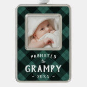 Grampy befördert | Foto Grandpa Rahmen-Ornament Silber (Vorderseite)