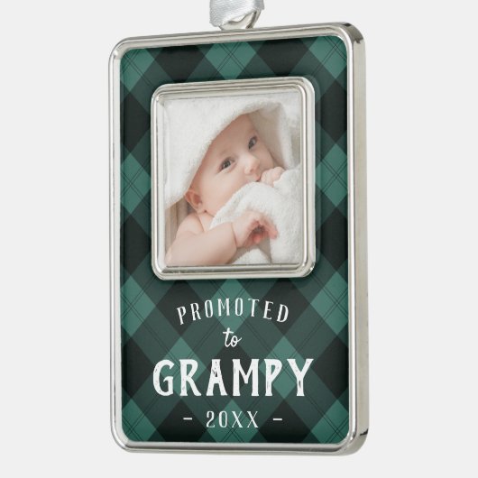 Grampy befördert | Foto Grandpa Rahmen-Ornament Silber (Links)