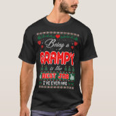Grampy bestes Job-Weihnachtshässliche Strickjacke T-Shirt (Vorderseite)