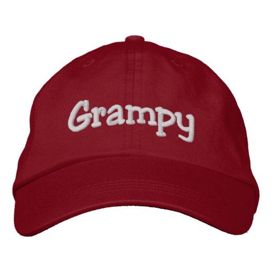 Grampy bestickte Baseball-Hutkappe | Rot Baseballkappe (Vorderseite)