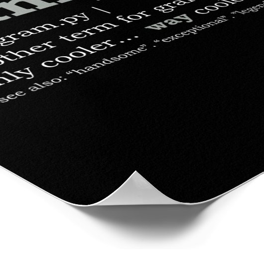 Grampy Design_ Funny Definition Poster (Ecke)