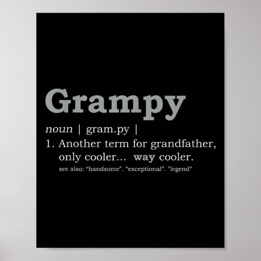 Grampy Design_ Funny Definition  Poster (Vorne)